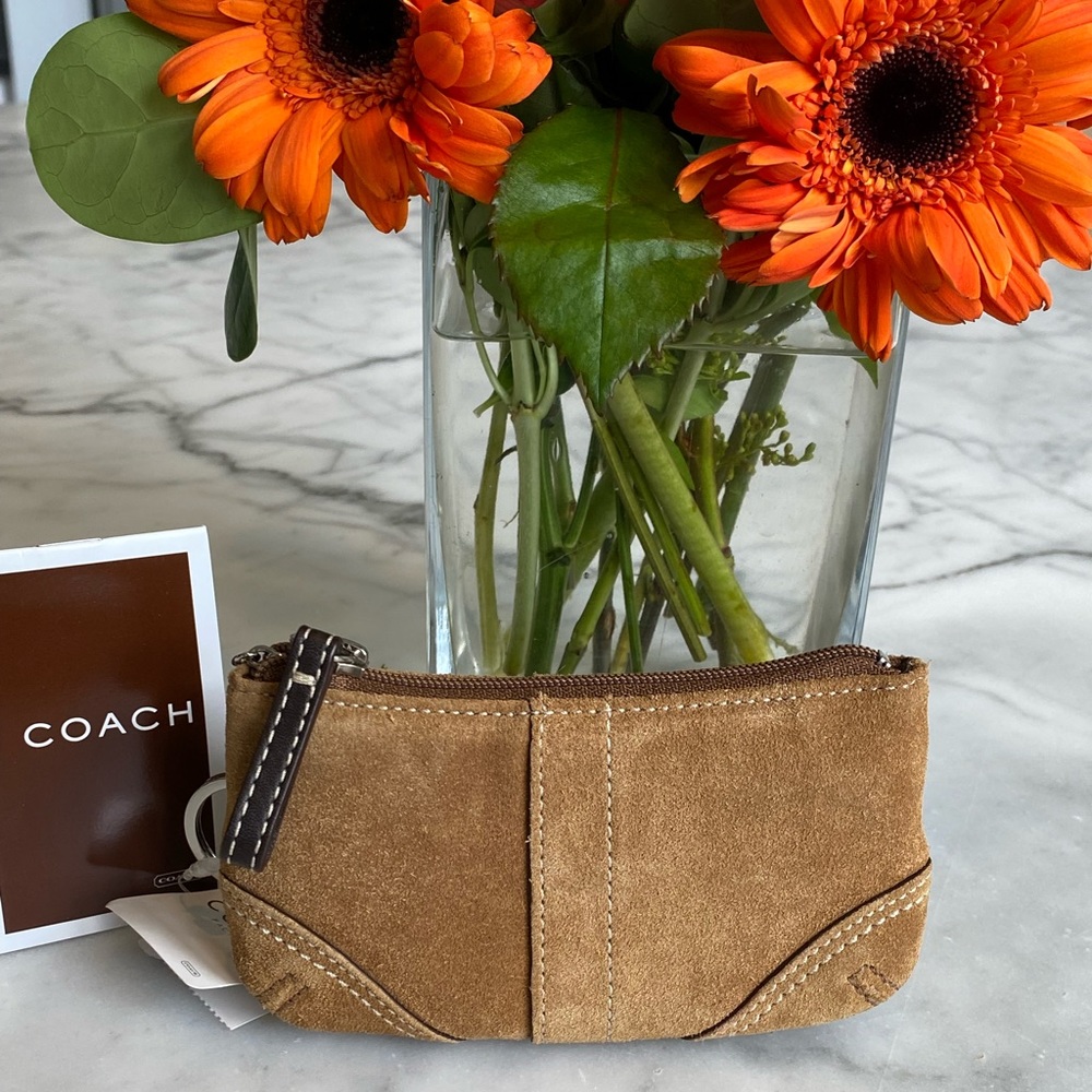 Coach Suede Zippered Coin Wallet